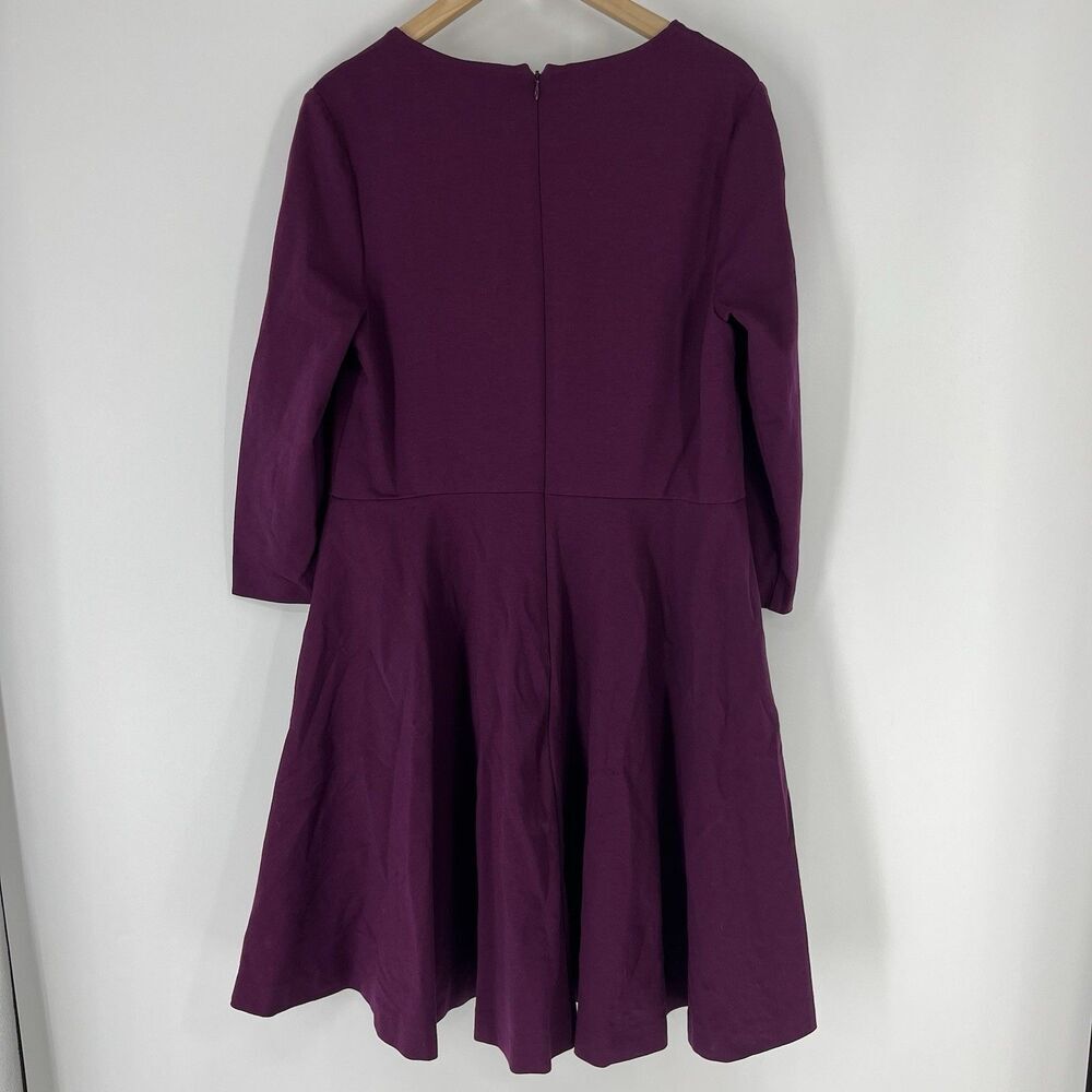 Boden Dress Size 16R Womens Berry Ponte Knit 3/4 Sleeve Classic Career Twirl - Picture 5 of 7